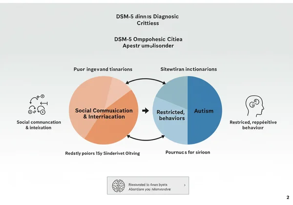 Abstract representation of DSM-5 autism diagnostic criteria