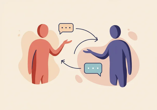 Two people engaging in direct, clear communication.