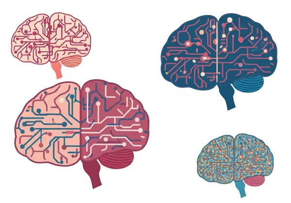 독특한 패턴으로 다양한 인간 뇌를 묘사한 이미지