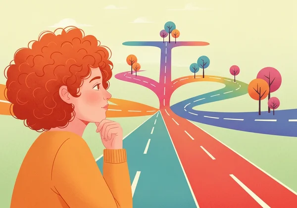 자신의 신경다양성 여정을 반성하는 사람