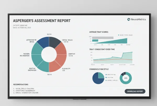Digital dashboard showing Asperger's trait patterns