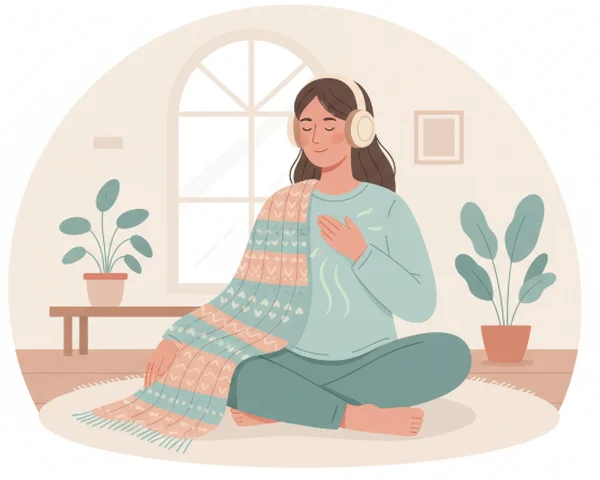 Person practicing sensory self-awareness and mindfulness