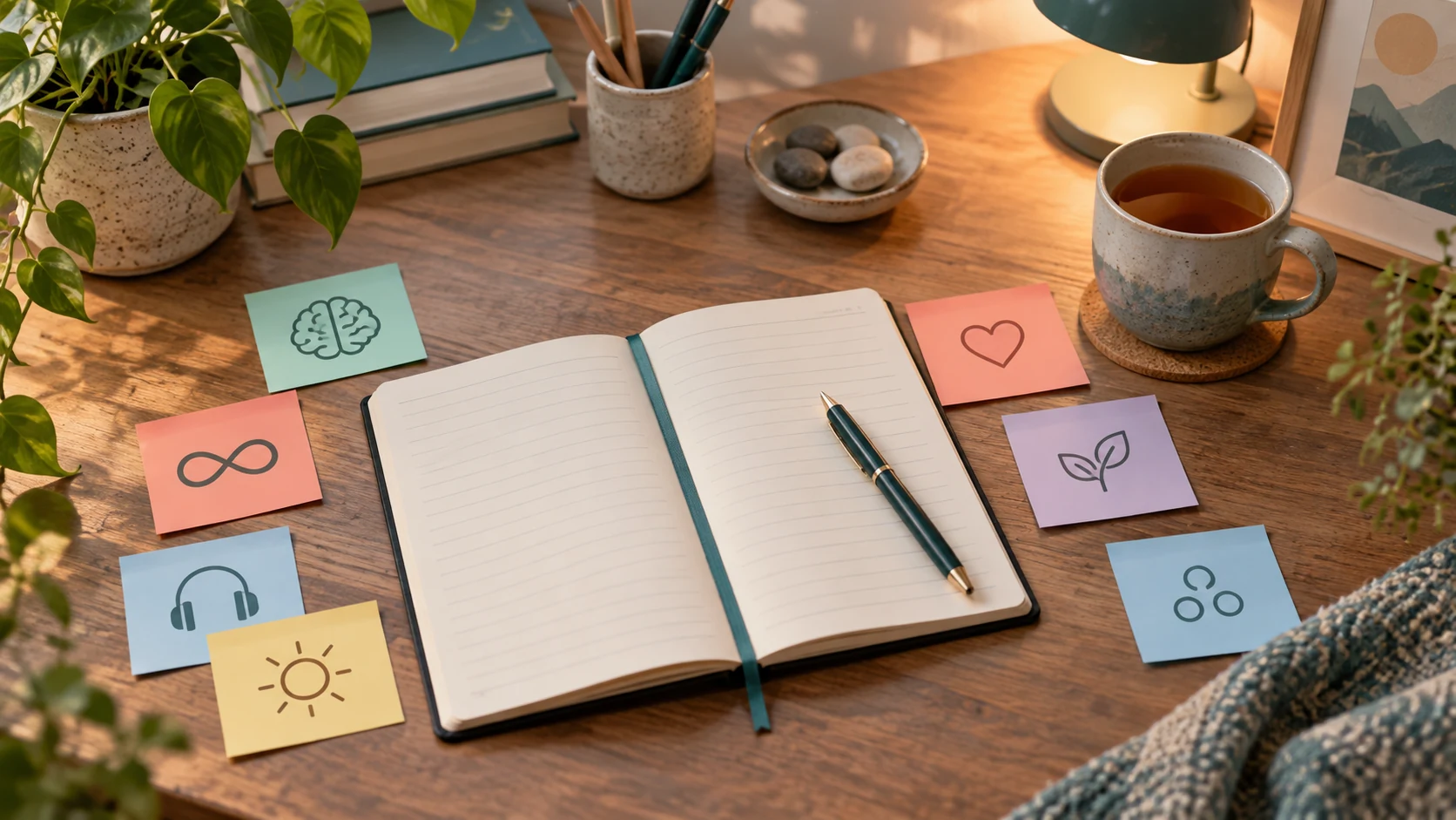 Calm traits reflection desk